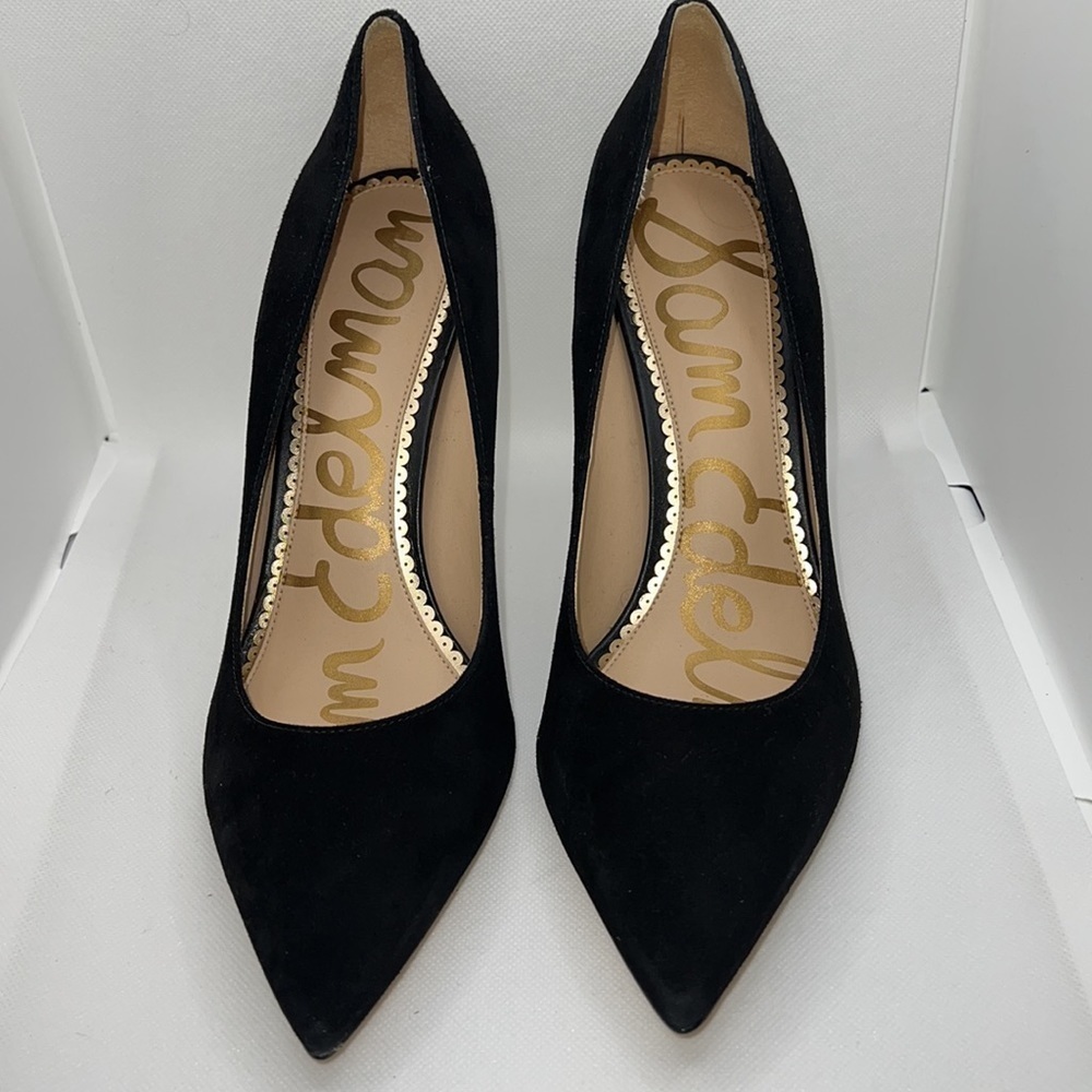 Sam Edelman Hazel black suede pointed toe heels pumps‎ shoes Sz 10 N